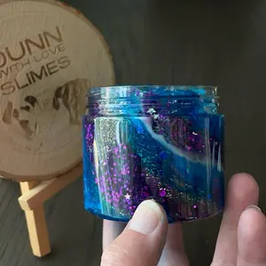 Dunn Slimes Galaxy Sparkle Avalanche Slime - Sparkly Night Sky Inspired Clear Slime with Smooth Texture & Sparkly Color - Scent Free ASMR Fun