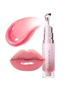 NEW - Peptide Brightening Lip Serum, Hydrating & Plumping Tinted Lip Gloss, Moisturizing Lip Balm with Polypeptides & Squalane for Glossy Sheer, Smooth Lips (01 Baby Pink)