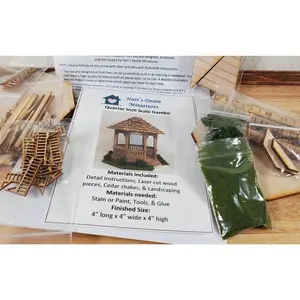 Quarter Scale Gazebo KIT DIY 1:48 Dollhouse Miniature Garden