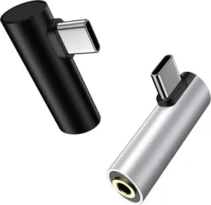 3.5mm to  Headphone Adapter USB C for Galaxy S25 Edge Ultra S24 FE Plus A16 5G A35 A54,Z Fold 6,Z Flip 6 5,2 Right Angle USBC Aux Audio Adapter Type C to 3.5mm Adapter Plug Earphone Jack Dongle