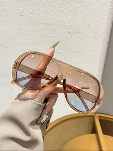 Vintage Square Oversized Thick Frame Sunglasses, Classic Decoration, Ideal Beach Vacation Accessory, Multiple Outfit Pairing, Fashionable Women's Eyewear, Classic Shades