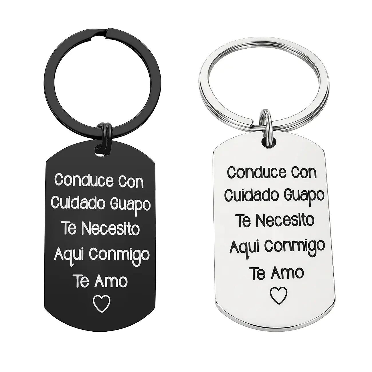 Engraved Text Print Keychain with Personalized Message - Romantic Supportive Quote "I Need You Here With Me", Birthday Gift Ideas for Him, Sentimental Gift for Boyfriend or Husband, Gift For Him