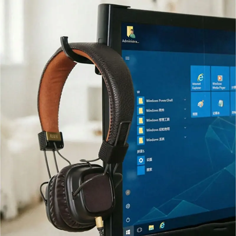 Earphone Hook Stand Audio Accessory for Computer Headphones, Monitor Screen, Desktop, Wall Game Organizer, Compact and Durable, Space-Saving Design Holder Mount