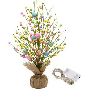 Easter Table Tree Decorations for Home Easter Eggs Decorations Indoor Table Centerpieces Tree Decor with Led Lights Spring Decorations Party Decor Gifts
