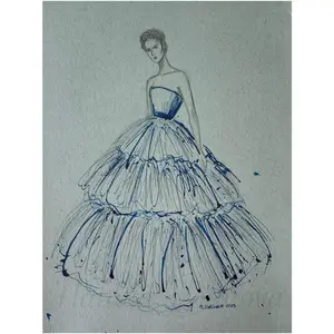 Ink Fashion Illustration by Natalia Votinova 9x12 - Original Artwork – Signed