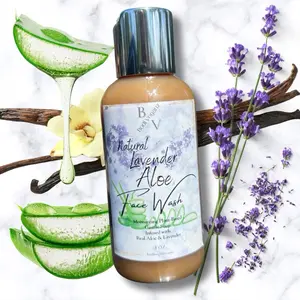 Lavender Aloe Face Wash - Rich Bubbly Lather & Stress Relieving Aroma