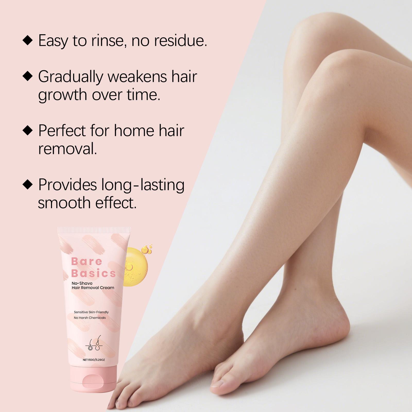 The Body Hair Removal Cream Is Gentle, Clean, Smooth And Fine. It Removes Hair From The Body Skin Without Irritation, Providing A Moist, Comfortable And Refreshing Feeling