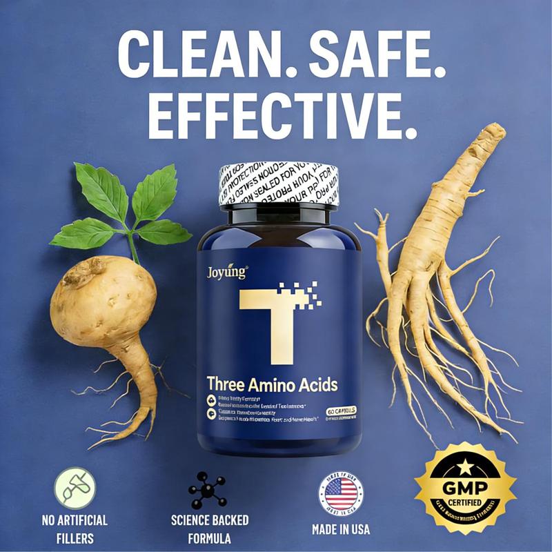 JOYUNG Vitality Formula 1200mg 3-Amino Acid Complex L-Arginine L-Citrulline L-Glutamine Energy Stamina Focus Vegan Boost 60 Count