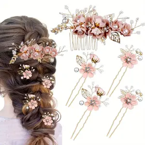 5pcs Wedding Hair Accessory Set, Elegant Wedding Hair Accessories, Easy To Use, Can Be Used for Weddings, Graduation Dances, Events, Parties, The Best Gift for Friends and Lovers