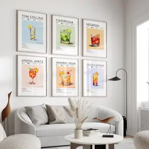 Bar Cart Art, Set of 1 Cocktail Posters