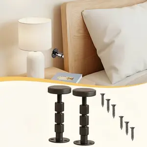2Pcs Adjustable Threaded Bed Frame Anti-Shake Tool for Bed, Upgraded Headboard Stoppers for Wall, Noise Stopper with Wall Protection for Beds, Cabinets & Sofas | Easy Installation(1.93"-3.15")