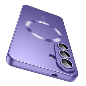 Luxury Magnetic Wireless Charging Matte Protective Case for Galaxy S25 S24 S23 S22 S21 Ultra S24Ultra S25 Ultra, Shockproof with Soft Edge Phone Cover