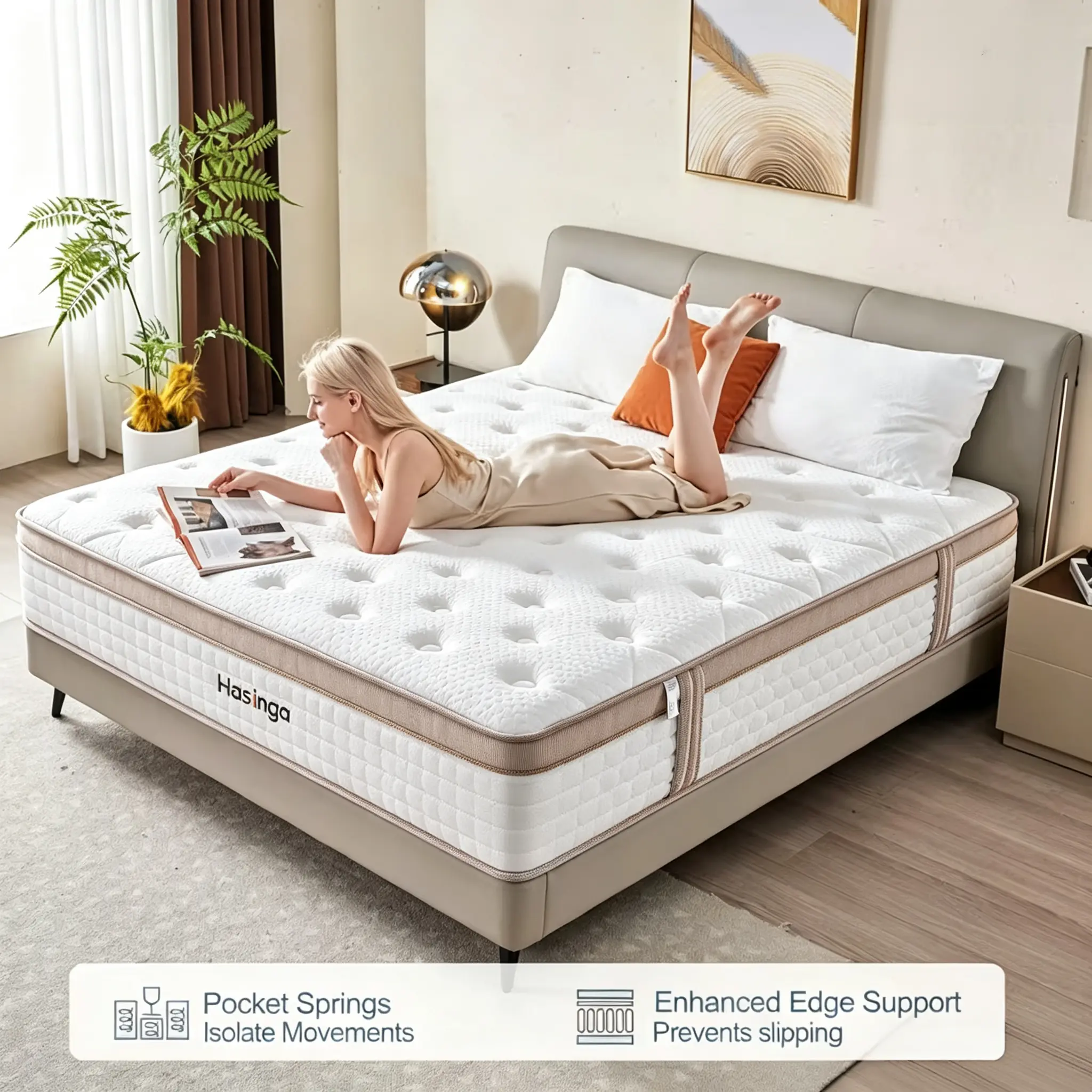 Full Queen King Size Hybrid Spring Mattress Roll Compressed In Box Comfort Sleep Breathable Bedroom Mattress