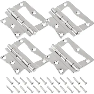 4 Pack Non-Mortise Butterfly Hinges for Mobile Homes RV Interior Heavy Duty Stainless Steel with Mounting Screws Ideal for Contractors and DIY Enthusiasts