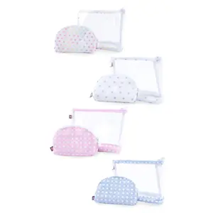 Glossy Wipeable Two-Piece Travel Jet-Set - Easy-To-Clean Organizer Bags in Print & Clear