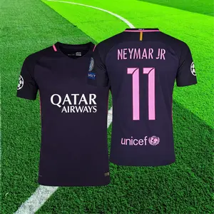 16 17 11# Neymar JR Away Short Sleeve Retro Soccer Jersey Barca Fans Version Football Jersey Quick Drying
