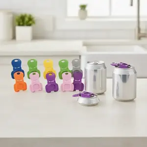 Random Color Can Tab Opener, 6/12pcs Colorful Can Tab Cover, Multicolor Beverage Can Tab Opener, Drink Can Tab Cover, Soda Can Opener, Handheld Kitchen Gadgets, Utensils