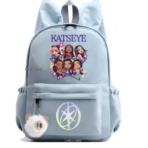 Men's Laptop Backpack, Idol Group Photo & Q-Version Cartoon Graphics, Gradient Star Print, Wear-Resistant, Multi-Color Options for Outdoor & Work Use