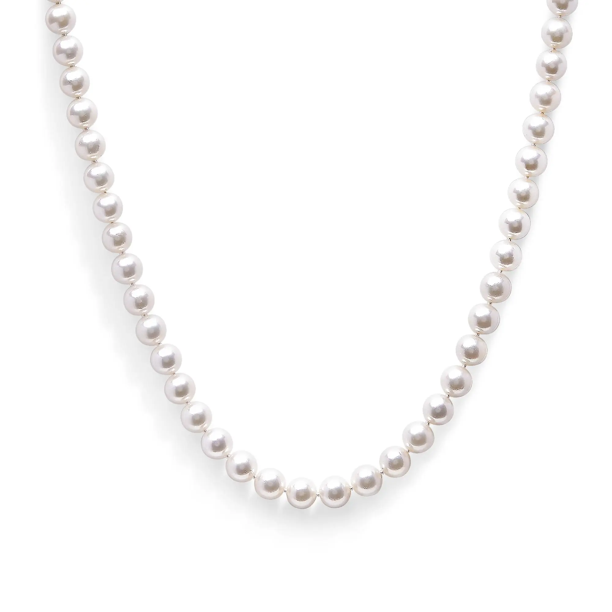 14K Gold 8.0x8.5mm Akoya Pearl Strand Necklace