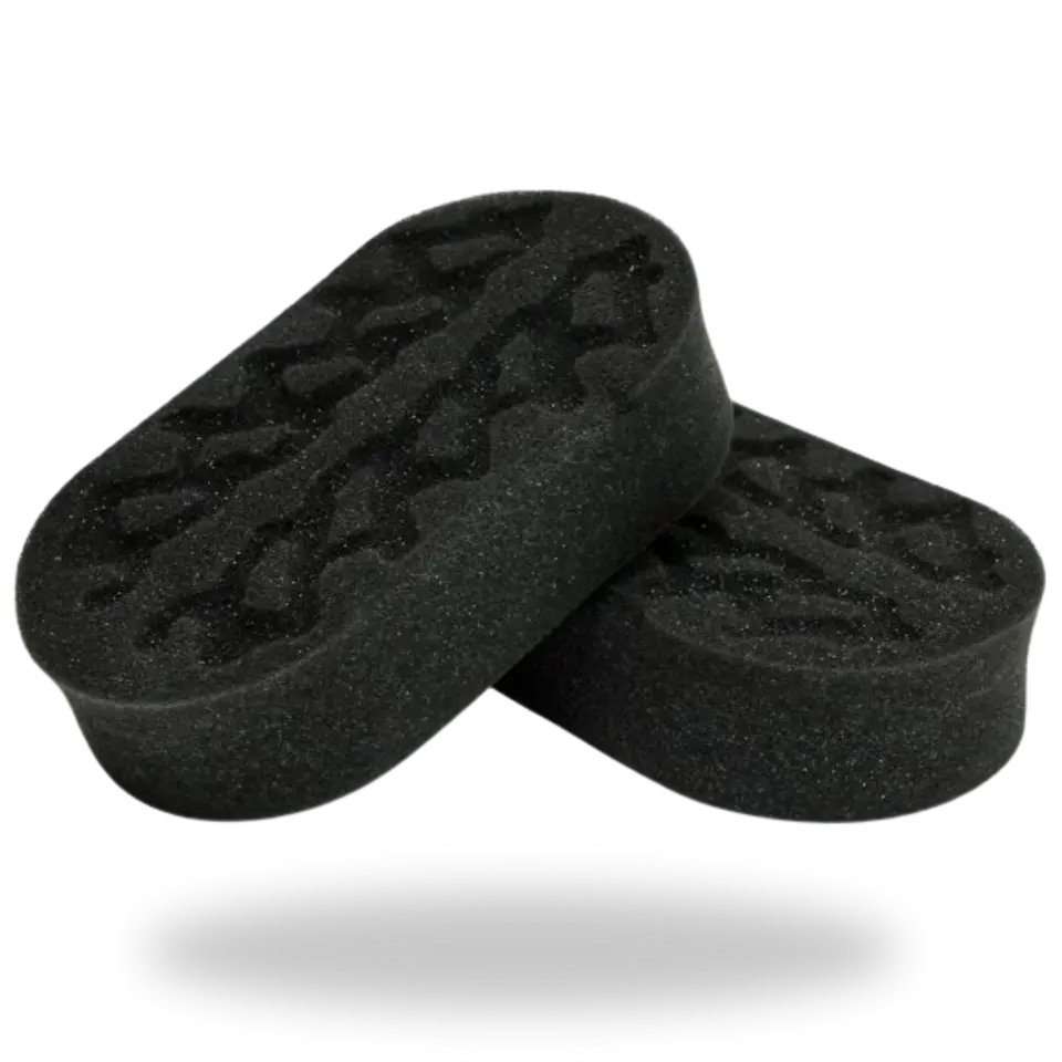 Tuff Industries Tire Sponge Applicator (2pk) - Black Sponge Applicator for Tire Cleaning and Maintenance
