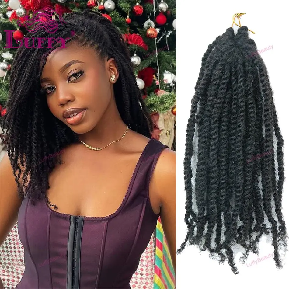 Human Hair Pre-Twisted Human Passion Twist Crochet Hair Human Hair Made Crochet Extensions Braiding Short Mini Twist Human Hair