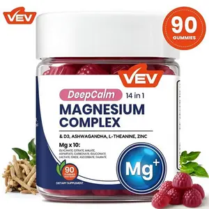 VEV DeepCalm 14-in-1 Magnesium Gummies with Ashwagandha L-Theanine Vitamin D3 & Zinc 90 Gummies for Edible Healthcare Dietary Supplement