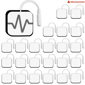 24pcs Tens Electrode Pads, Portable Pain Relief, Compatible with Auvon Tens, Tens 7000, Etekcity, Nicwell Care Tens, Latex-Free, 2mm Connector Leads