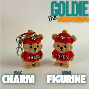 Goldie the Niner - 3D Printed Figurine, Bag Charm