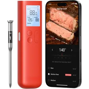 Meat Thermometer, 10X  Sub-1G Signal and Stability, Standalone Display Base, Certified Accuracy +-0.5?F, WiFi Unlimited Range for BBQ, Oven, , Grill