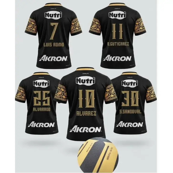 Chivas Guadalajara 2026/27 Third Kit Soccer Jersey, Black Gold Football Fan Shirt, Short Sleeve Liga MX Inspired Sportswear for Men