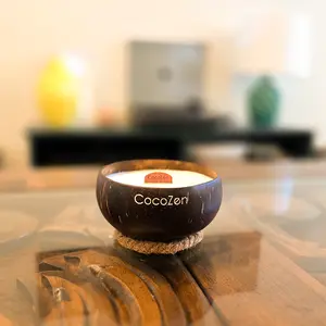 CocoZen.org's Non-Toxic all natural coconut shell candles - Jasmine Scent Candle - The scent that brings you back to the good old days, remember your first time?