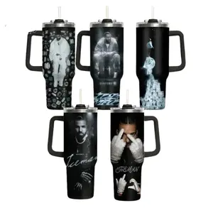 [Collection] - Drake ICEMAN Album 2026 40oz Tumbler High-Quality Insulated Tumbler, Drake Hip Hop Music Album Theme Tumbler With Handle, Drizzy Fan Gift Tumbler, Leakproof Travel Mug.