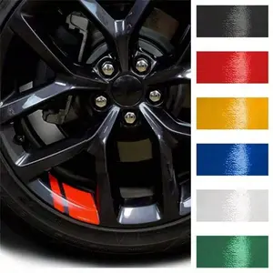 6pcs Universal Size Car Wheel Rim Stickers, Luminous Wheel Reflective Stickers, Cool Decorative Modification, Safety Warning Reflective Strips, Suitable For Motorcycles, Electric Vehicles, Waterproof And Wear-Resistant, DIY Personalized Car Stickers, Auto