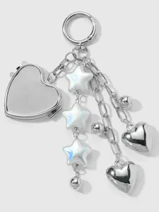 Sweet Cool Vintage Y2K Handmade DIY Metal Beaded Keychain Bag Charm, College Style Backpack Decoration, All Seasons Accessory