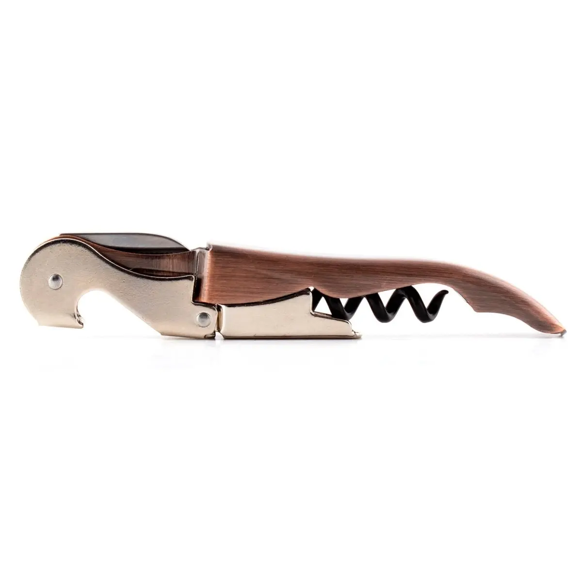 BarConic® Double Level All-Steel Corkscrew Bottle Opener - Antique Finish, Color Options, Mini Bar, Drink Opener Corkscrews (Bar & Wine Utensils), Mini Bar Corkscrews