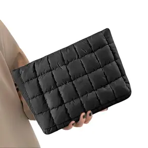 Large Capacity Quilted Design Clutch, Travel Storage Bag With Zipper, Perfect New Year Christmas Gift Idea