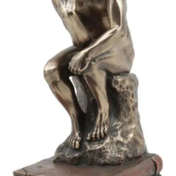 Auguste Rodin Le Penseur The Thinker Sitting On Books Statue The Poet Figurine