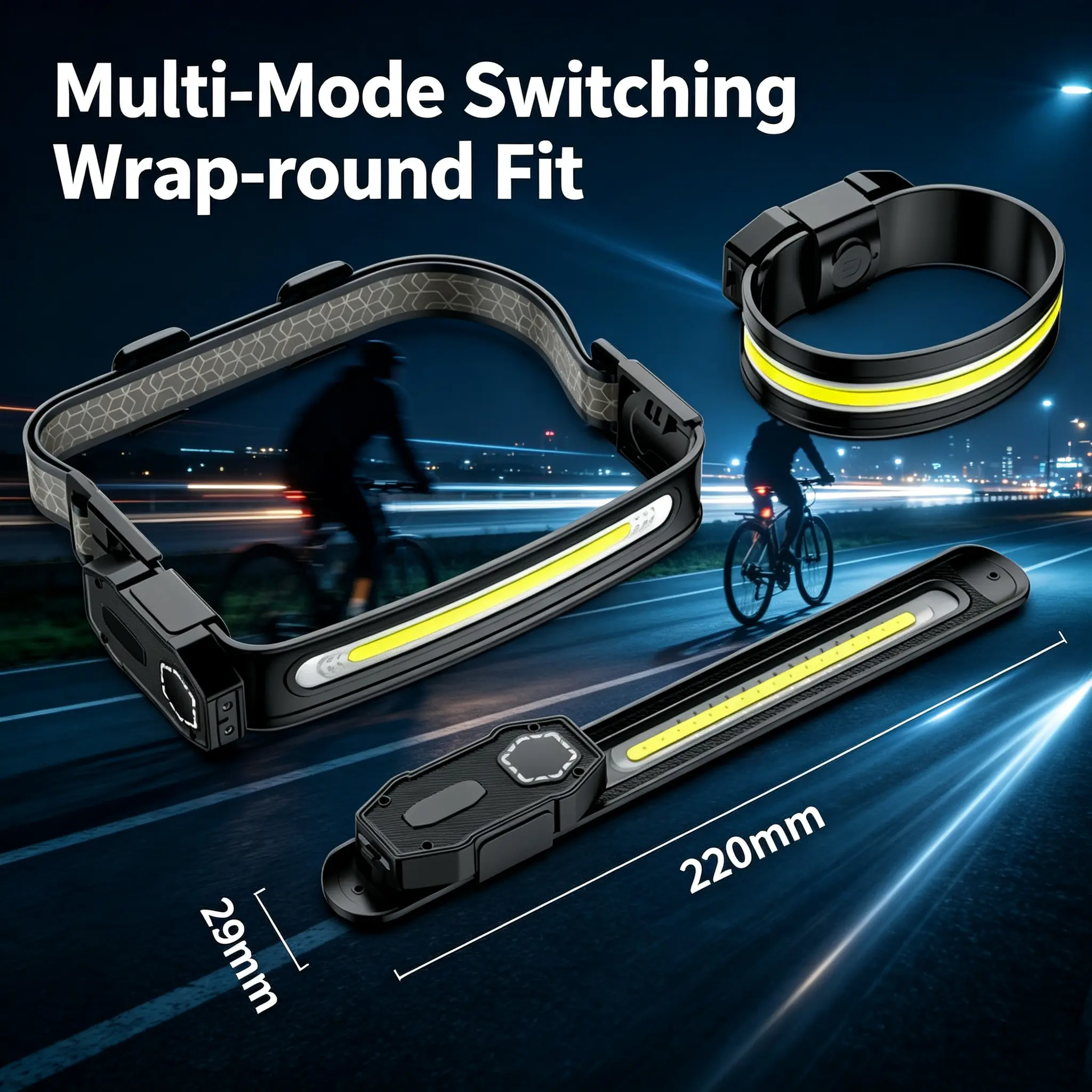 Unisex Adjustable Motion Sensor Headlight - Lightweight, Waterproof, Rechargeable, Functional for Night Outdoor Running, Cycling Use, Motion Sensor Lights, Night Outdoors