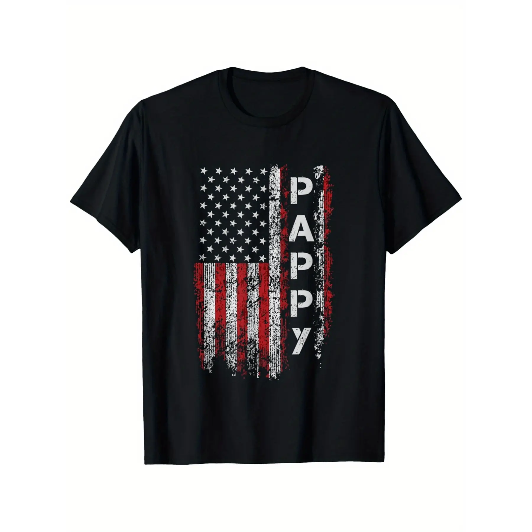 GGOR Men's Short-Sleeve Crew Neck Polyester Knit T-Shirt, Vintage Proud Pappy US Pride Graphic Top, Father’s Day Gift for Dad, Shortsleeve