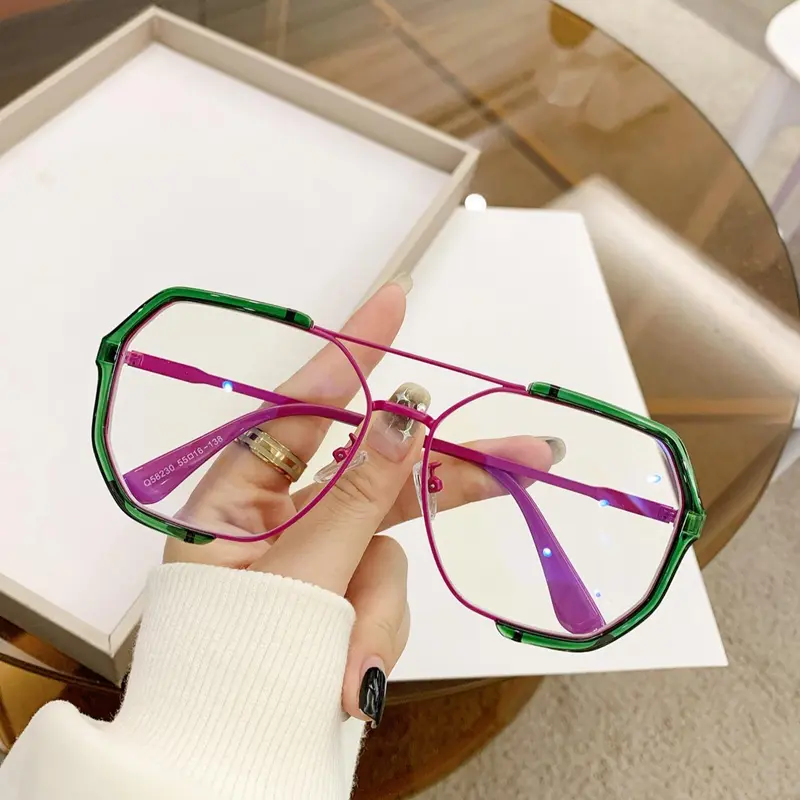 Unisex Simple Style Geometric Frame Eyeglasses, Trendy Casual Eyeglasses for Everyday Use, Modern Fashion Accessories for Outdoor Activities, Fashionable Frames Glasses, Stylish Trendy Eyewear, Eyewear Lux Trendy, Fashion Accessory Eyewear