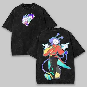 Deltarune Tenna Spamton Indie Game Game art Washed Tshirt Oversize 2 Sided graphic game movie merch Menswear Tee streetwear Top Casual graphic t-shirts