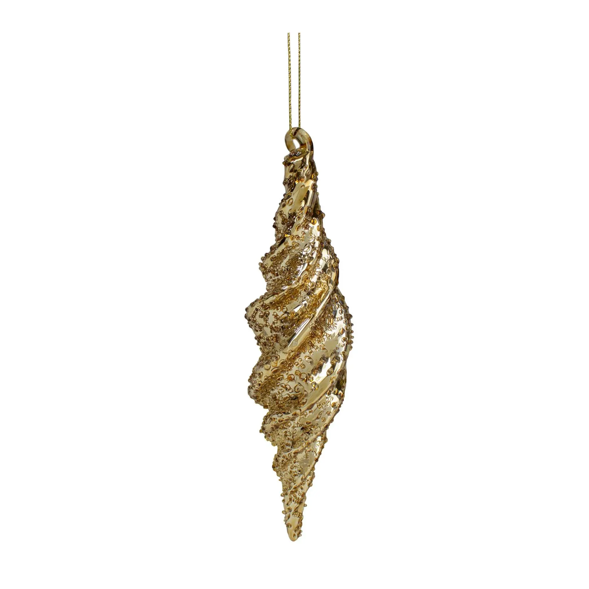 Northlight 8.25" Shiny Gold Textured Finial Christmas Ornament