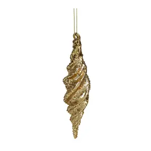 Northlight 8.25" Shiny Gold Textured Finial Christmas Ornament