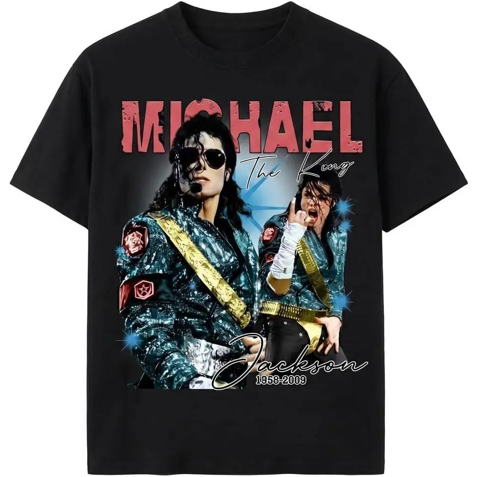 Women's Round Neck T-shirt with Vintage-Inspired Musical Legend Portrait, Heavyweight Cotton Shortsleeve Streetwear, Pop Fan Gift, Retro, Tee, Top, Tshirt, Golden, Fit, Graphic, Casual, Musical Legacy