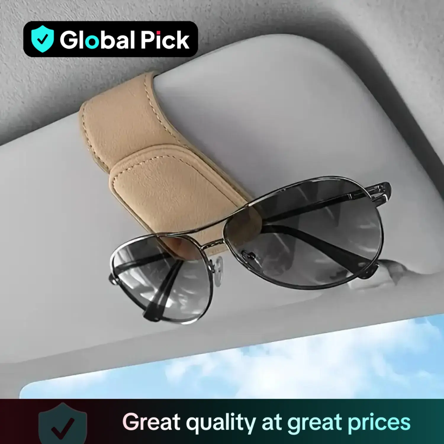 Car Sun Visor Sunglasses Holder, 1 Count Magnetic PU Leather Sunglasses Holder & Bill Card Holder, Car Organizer, Universal Car Interior Accessories