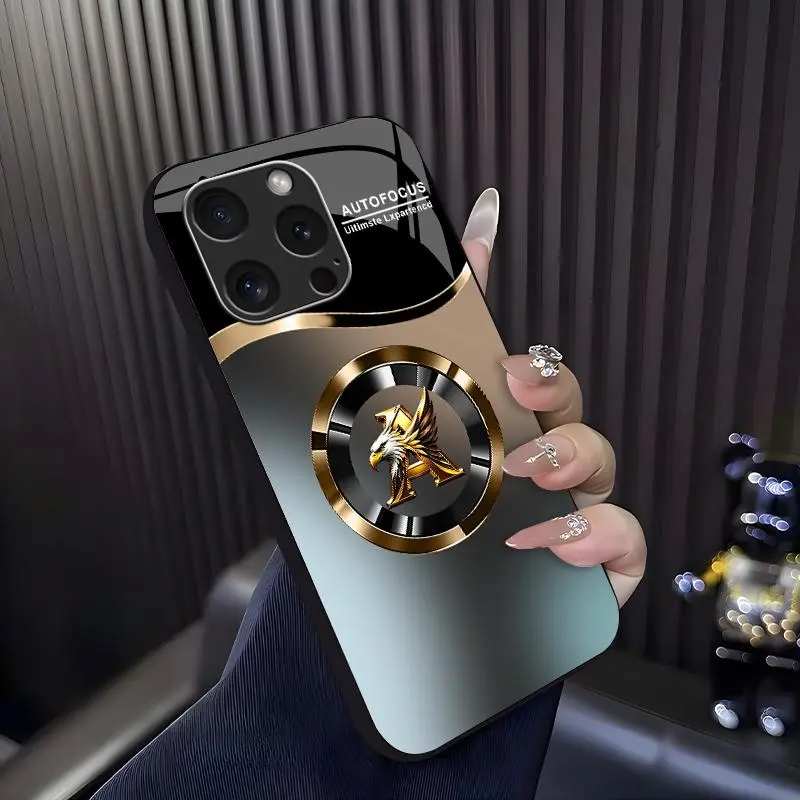 Suitable for [iPhone 16 Pro Max] high-end MagSafe phone case🥰, Features a magnetic attachment function Luxury Gradient Metallic  Eagle 26 Initial 952
