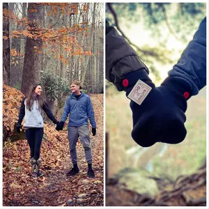 Valentine Smitten Mitten Couples Glove Set; A Romantic and Unique Gift for Couples who love holding hands on Walks! One Size Fits All!