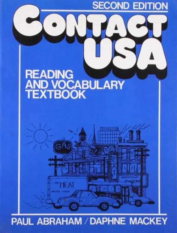 Used "Contact U.S.A.: Reading and Vocabulary" English Textbook by Paul Abraham - Good Prentice Hall College Div Soft Cover Paperback, Used Book