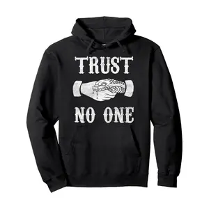 Trust no one trendy cotton hooded sweater, street style sweater, crew neck sweater, super soft, breathable, four seasons casual hooded sweater, suitable for daily wear, casual going out