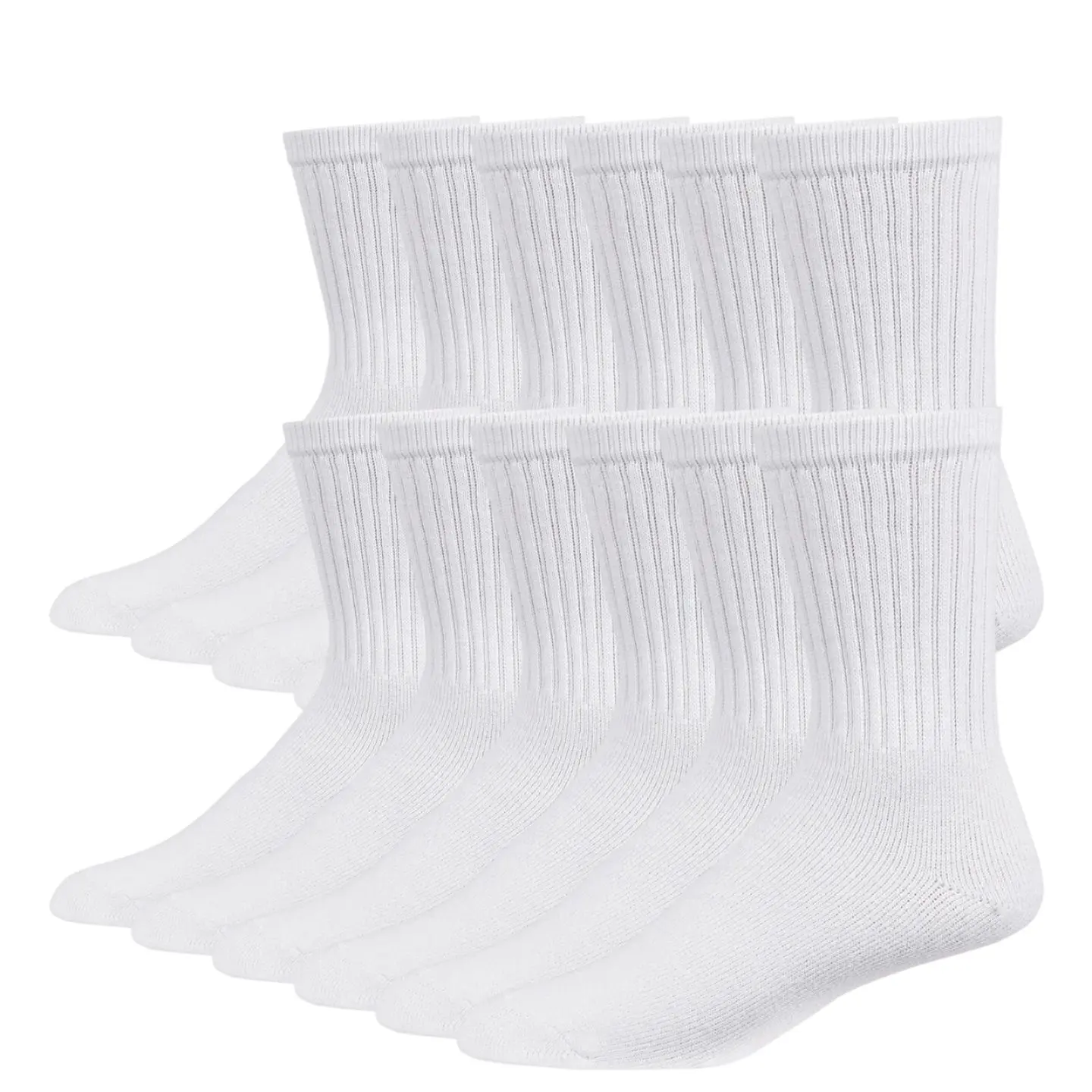 12 Pairs Premium Cotton Crew Socks Quality Athletic Sport Workout Mid Calf Socks Unisex Quarter Socks Compress Running Comfort Cozy Sweat-absorbing Anti-Slip Comfy Solid Ankle Soccer Chicano Value Pack